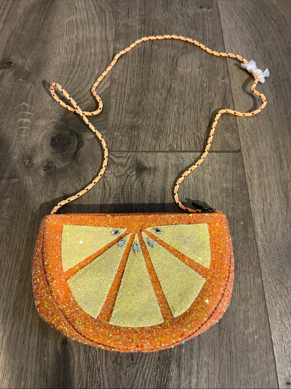 Nwt crewcuts girls Orange Glitter Citrus Crossbody Bag